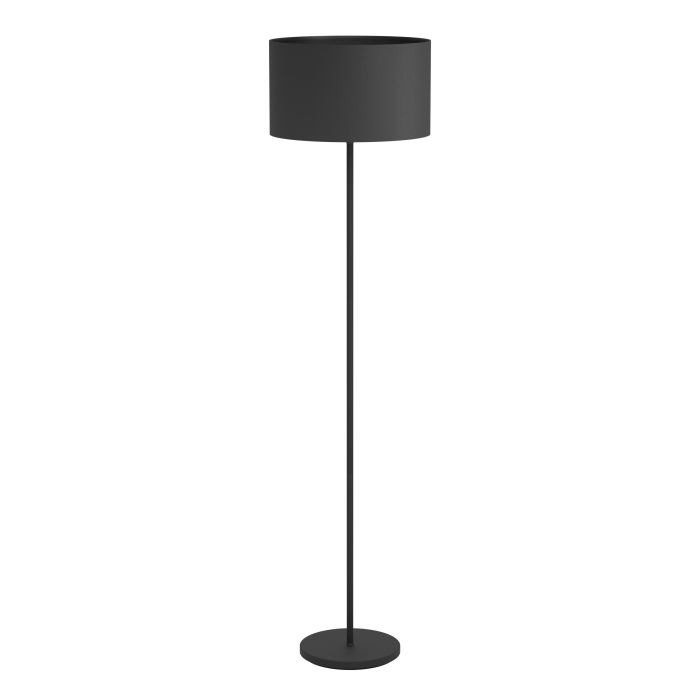 Carregue imagem no visualizador da galeriaCandeeiro de Pé com Abajur Redondo em Tecido Preto MASERLO 1 EGLO
