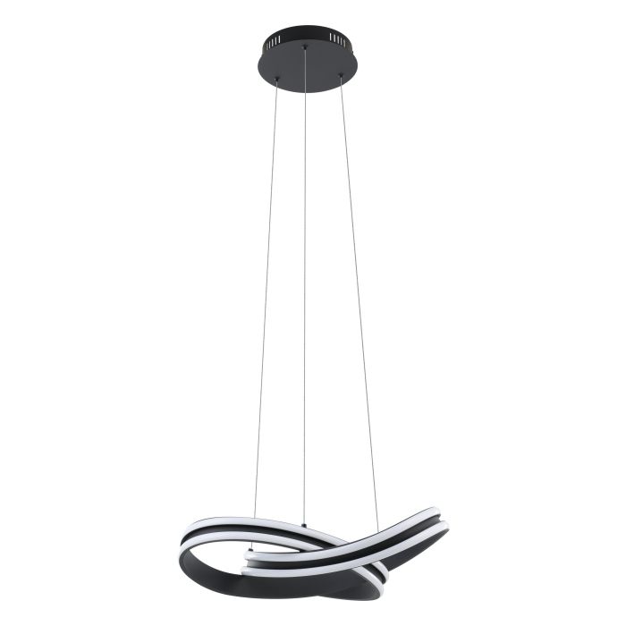 Load image into Gallery viewer, Candeeiro de teto suspenso LED moderno em aço preto CORREDERA EGLO
