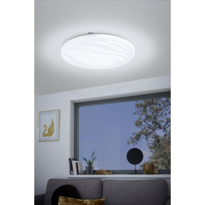 Cargue la imagen en el visor de la galería, Plafon LED com Design Ondulado e Estrutura em Aço BENARIBA EGLO
