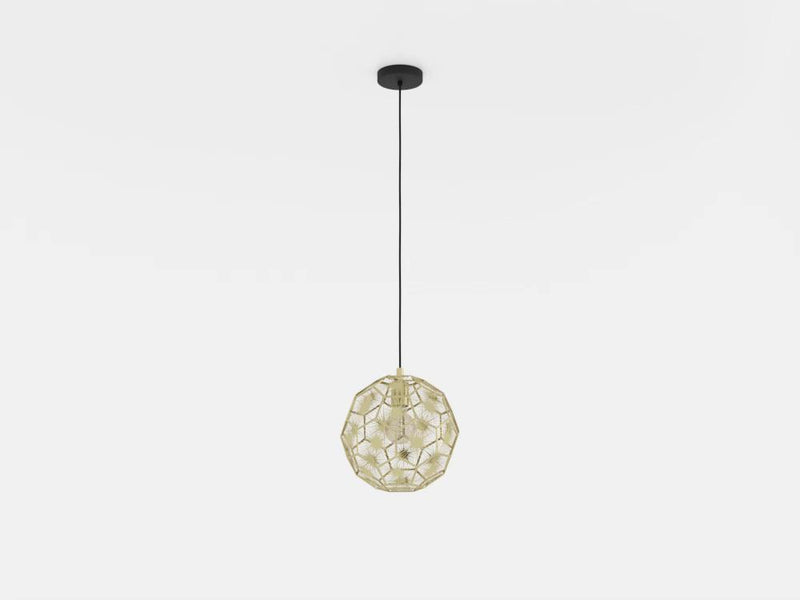 Carregue imagem no visualizador da galeriaCandeeiro de teto com abajur metálico cor de latão SKOURA EGLO
