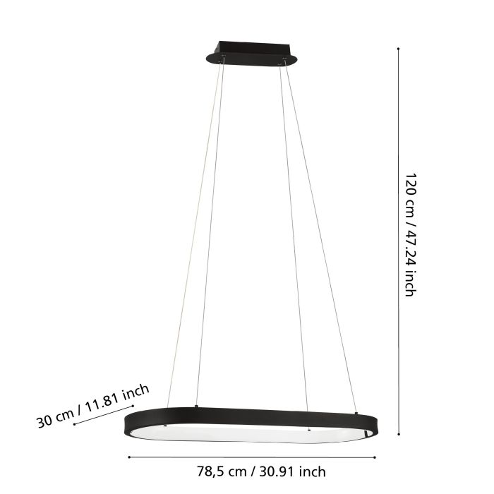 Carregue imagem no visualizador da galeriaCandeeiro de teto suspenso LED com estrutura em aço e plástico CODRIALES EGLO
