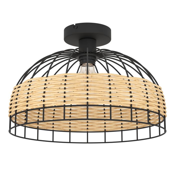 Carregue imagem no visualizador da galeriaCandeeiro de teto com rotim natural ANWICK EGLO
