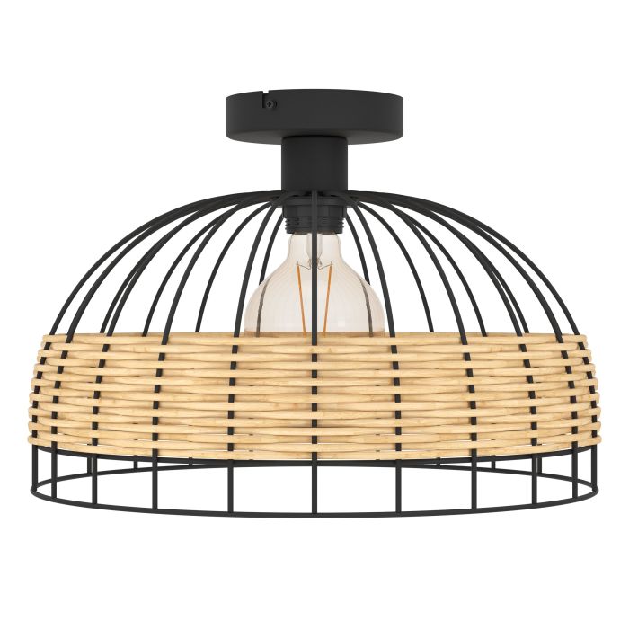 Carregue imagem no visualizador da galeriaCandeeiro de teto com rotim natural ANWICK EGLO
