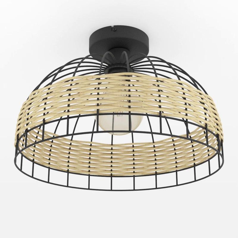 Carregue imagem no visualizador da galeriaCandeeiro de teto com rotim natural ANWICK EGLO
