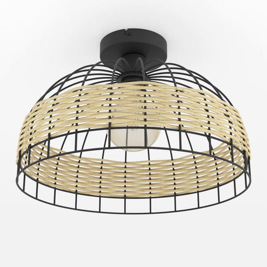 Candeeiro de teto com rotim natural ANWICK EGLO