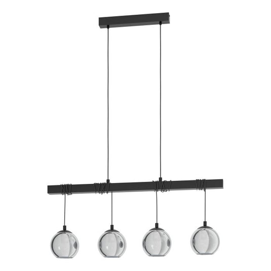 Candeeiro de teto com vidro fumado e aço ARGALLO EGLO