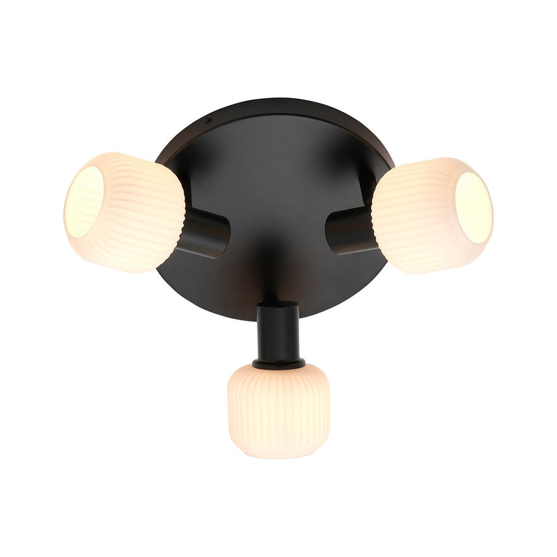 Carregue imagem no visualizador da galeriaCandeeiro de Teto Milford Mini 3-Rondel Preto NORDLUX
