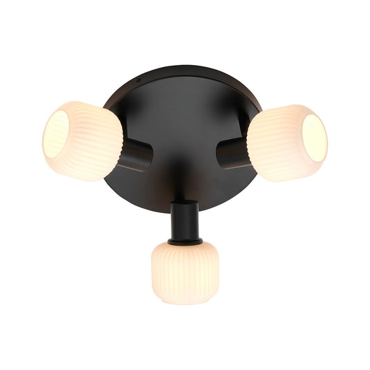 Candeeiro de Teto Milford Mini 3-Rondel Preto NORDLUX
