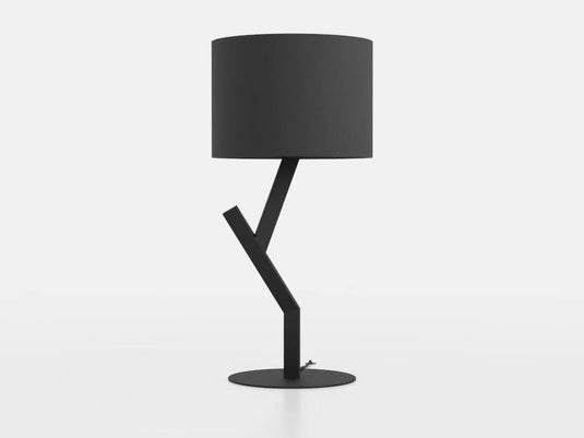 Candeeiro de Mesa com Base em Metal e Abajur Têxtil Preto BALNARIO EGLO