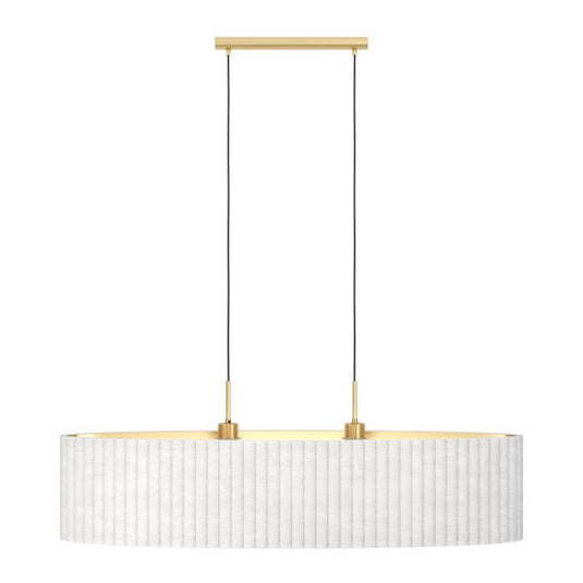 Candeeiro de teto com abajur oval em veludo branco e dourado TAMARESCO EGLO