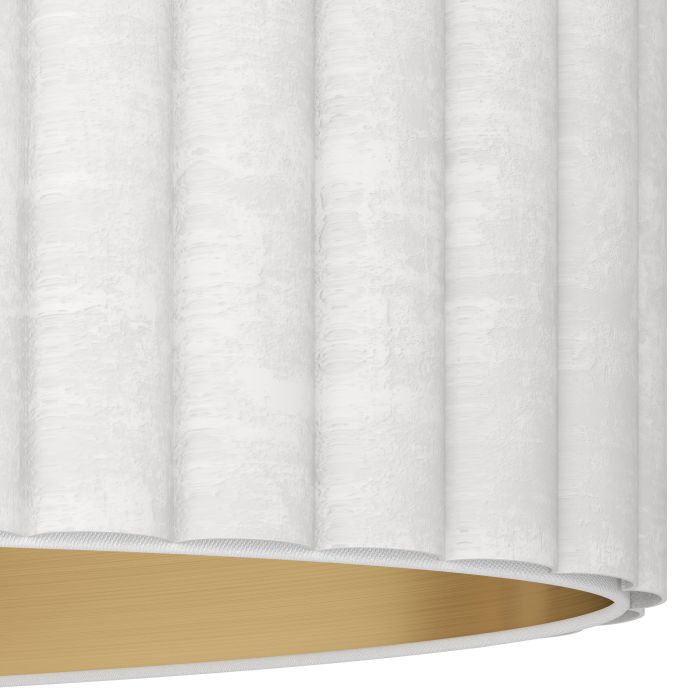 Carregue imagem no visualizador da galeriaCandeeiro de teto com abajur oval em veludo branco e dourado TAMARESCO EGLO
