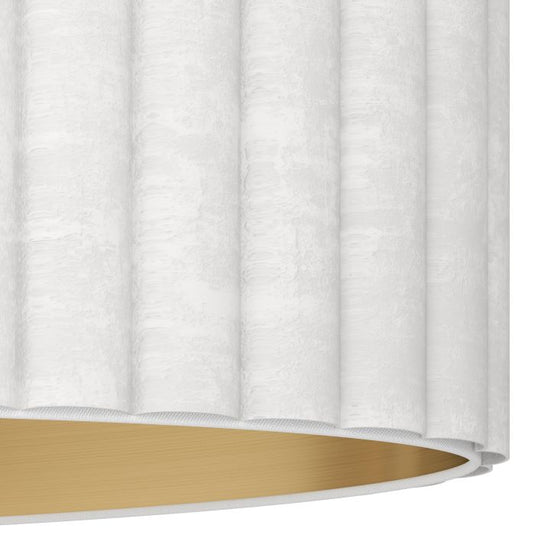 Candeeiro de teto com abajur oval em veludo branco e dourado TAMARESCO EGLO