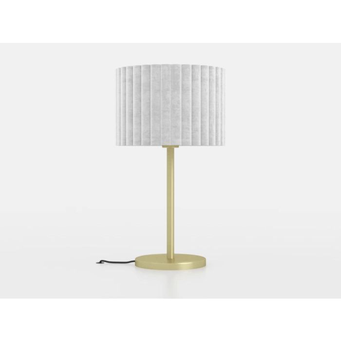 Load image into Gallery viewer, Candeeiro de Mesa com Base em Latão Escovado e Abajur em Veludo Branco TAMARESCO EGLO
