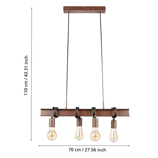 Candeeiro de teto suspenso com 4 lâmpadas TOWNSHEND EGLO