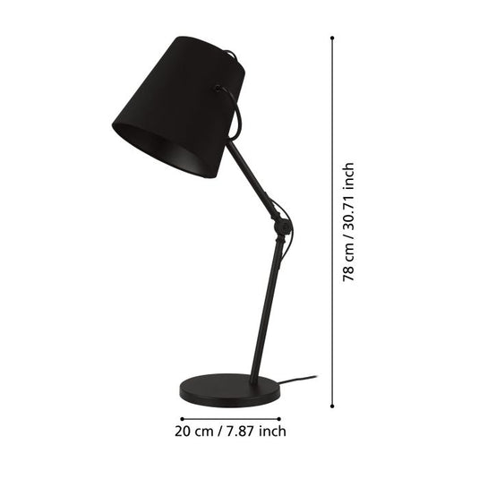 Candeeiro de Mesa com Abajur em Tecido Preto GRANADILLOS EGLO