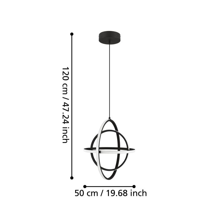 Load image into Gallery viewer, Candeeiro de teto suspenso com três anéis LED ajustáveis RETORNIO EGLO
