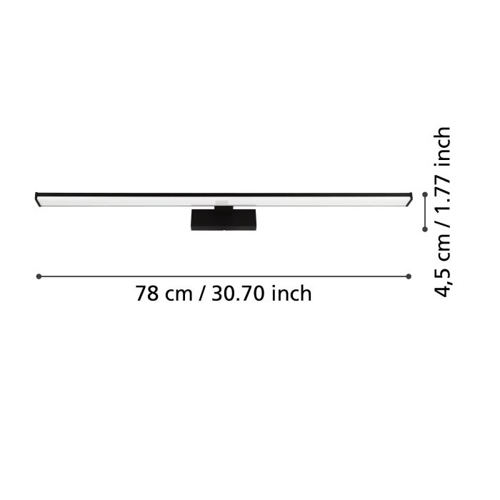 Load image into Gallery viewer, Aplique para Casa de Banho com LED e Acabamento Preto PANDELLA 1 EGLO
