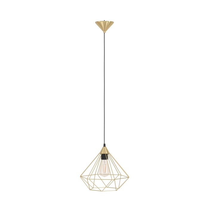 Carregue imagem no visualizador da galeriaCandeeiro de teto com abajur de arame latão escovado TARBES EGLO
