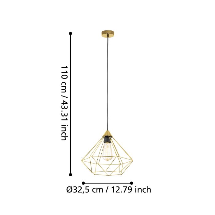 Carregue imagem no visualizador da galeriaCandeeiro de teto com abajur de arame latão escovado TARBES EGLO
