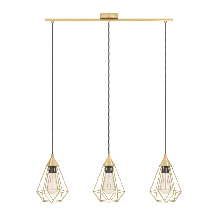 Carregue imagem no visualizador da galeriaCandeeiro de teto suspenso com abajures de arame latão TARBES EGLO
