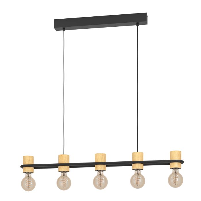 Carregue imagem no visualizador da galeriaCandeeiro de teto com anel elíptico e suportes em madeira CHIEVELEY EGLO
