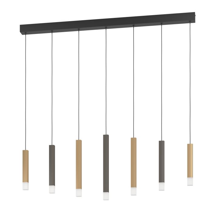 Load image into Gallery viewer, Candeeiro de teto suspenso com LED dourado e castanho ESTANTERIOS EGLO
