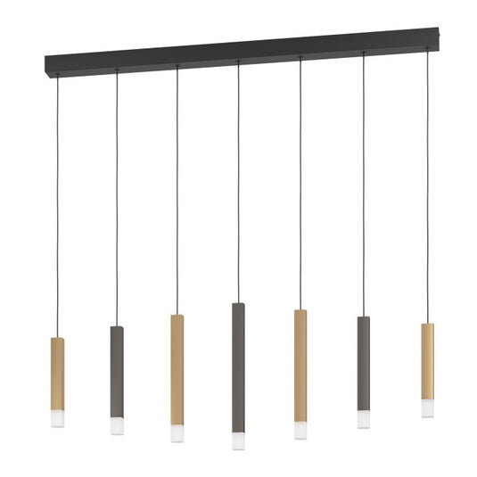 Candeeiro de teto suspenso com LED dourado e castanho ESTANTERIOS EGLO