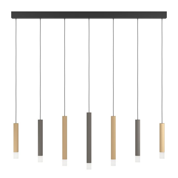Load image into Gallery viewer, Candeeiro de teto suspenso com LED dourado e castanho ESTANTERIOS EGLO
