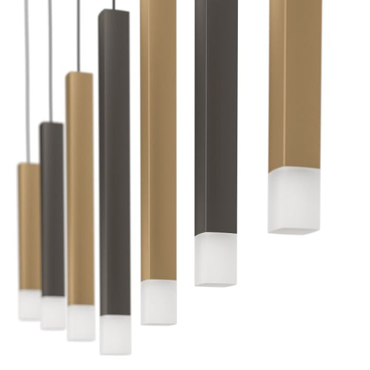 Candeeiro de teto suspenso com LED dourado e castanho ESTANTERIOS EGLO