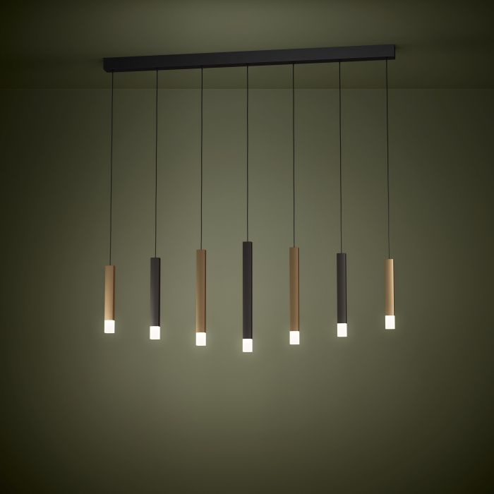 Load image into Gallery viewer, Candeeiro de teto suspenso com LED dourado e castanho ESTANTERIOS EGLO
