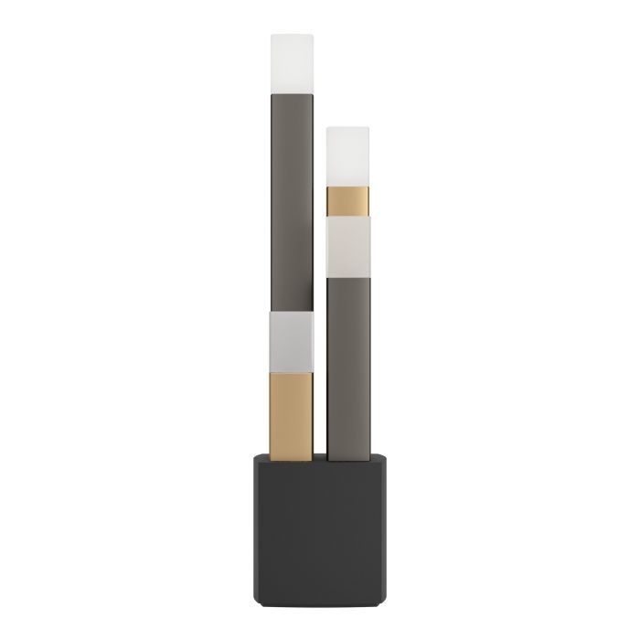 Carregue imagem no visualizador da galeriaCandeeiro de Mesa LED com Base de Metal Preto e Dourado ESTANTERIOS EGLO
