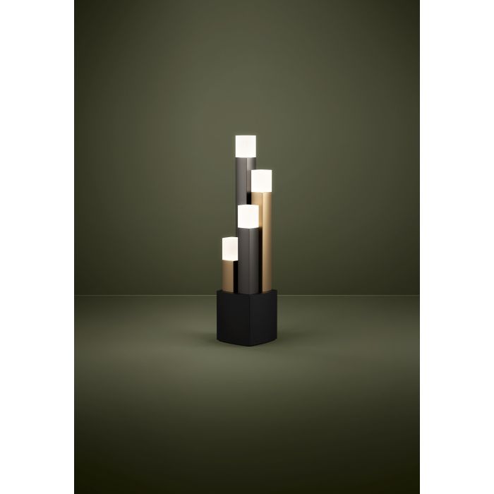 Carregue imagem no visualizador da galeriaCandeeiro de Mesa LED com Base de Metal Preto e Dourado ESTANTERIOS EGLO
