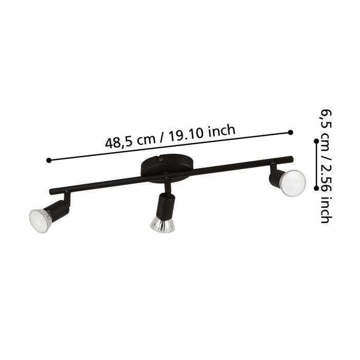 Cargue la imagen en el visor de la galería, Foco LED de Parede e Teto com Três Projetores Ajustáveis BUZZ-LED EGLO
