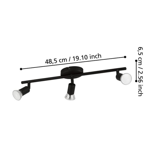 Foco LED de Parede e Teto com Três Projetores Ajustáveis BUZZ-LED EGLO
