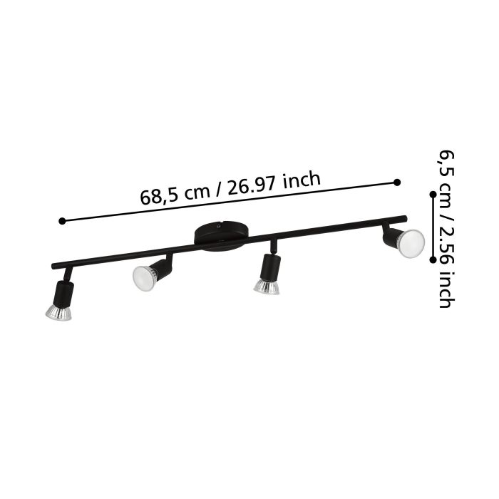 Cargue la imagen en el visor de la galería, Foco LED de Parede e Teto com 4 Projetores Ajustáveis BUZZ-LED EGLO
