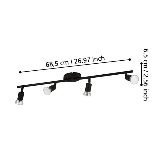 Foco LED de Parede e Teto com 4 Projetores Ajustáveis BUZZ-LED EGLO