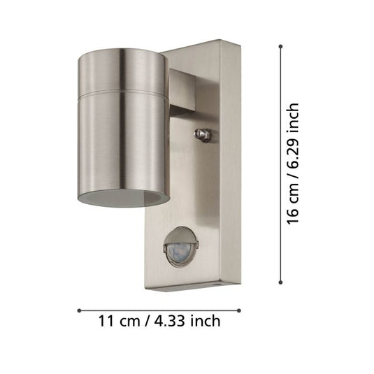 Aplique LED Exterior com Sensor Movimento e Vidro Transparente RIGA 5 EGLO