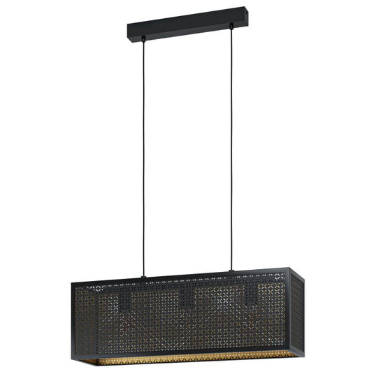Candeeiro de teto com pormenores geométricos preto e dourado SALLICANO EGLO