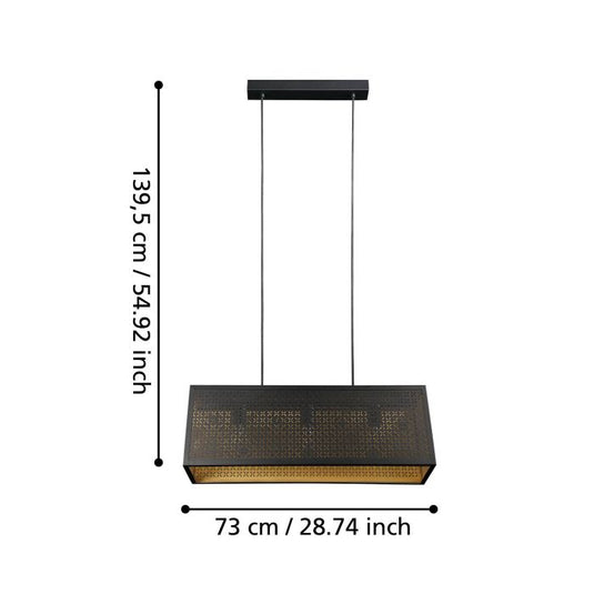 Candeeiro de teto com pormenores geométricos preto e dourado SALLICANO EGLO