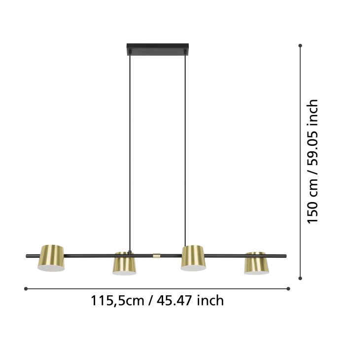 Load image into Gallery viewer, Candeeiro de teto suspenso com LED e latão escovado ALTAMIRA EGLO
