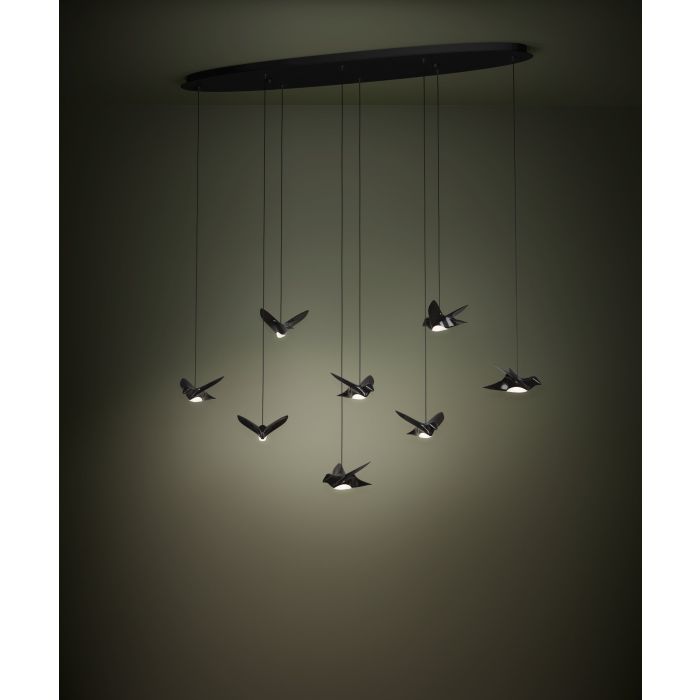 Carregue imagem no visualizador da galeriaCandeeiro de teto suspenso com pássaros LED PARATEBUENO EGLO
