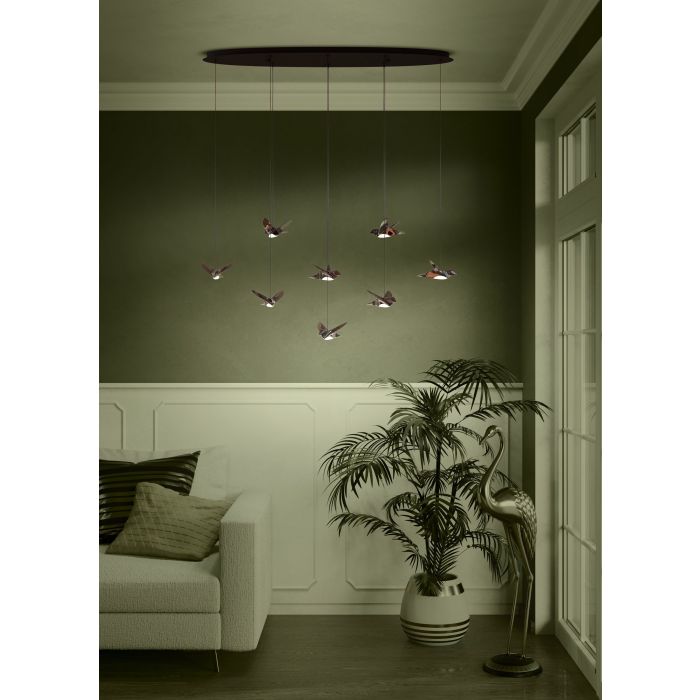 Carregue imagem no visualizador da galeriaCandeeiro de teto suspenso com pássaros LED PARATEBUENO EGLO
