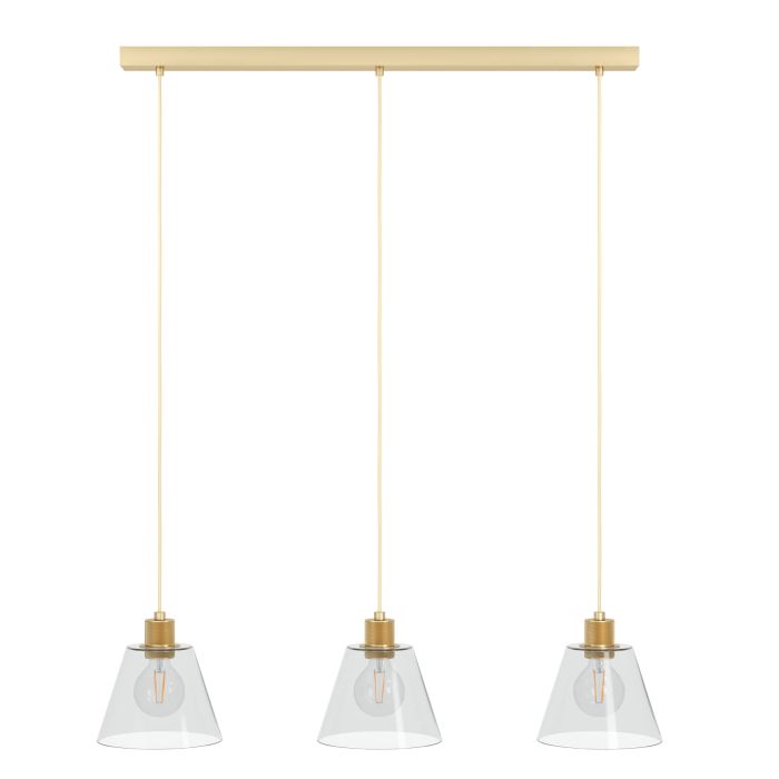 Carregue imagem no visualizador da galeriaCandeeiro de teto suspenso com vidro transparente e metal dourado COPLEY EGLO
