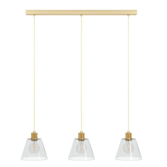 Candeeiro de teto suspenso com vidro transparente e metal dourado COPLEY EGLO