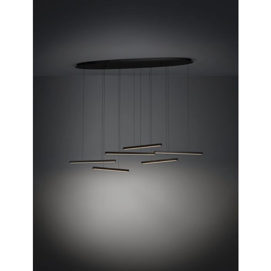 Candeeiro de teto suspenso LED com barras de luz em aço preto LINDOZA EGLO