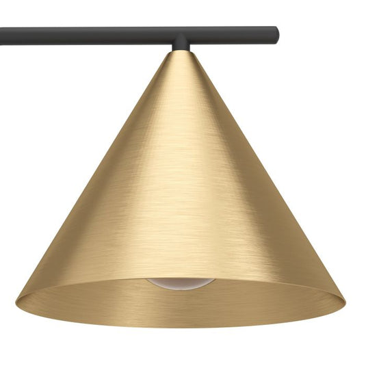 Candeeiro de Mesa com Base Curva em Metal Preto e Abajur Cónico Latão Escovado NARICES EGLO