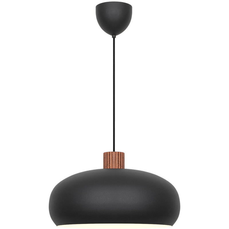 Carregue imagem no visualizador da galeriaCandeeiro Suspenso em Madeira e Metal Preto AURELIO NORDLUX
