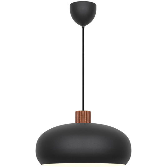Candeeiro Suspenso em Madeira e Metal Preto AURELIO NORDLUX