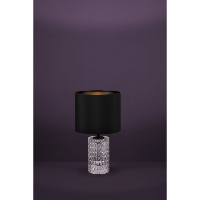Load image into Gallery viewer, Candeeiro de Mesa com Cilindro de Vidro e Abajur Preto SAPUARA EGLO
