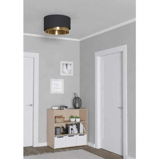 MANDERLINE Candeeiro de Teto EGLO - Design Assimétrico em Preto e Latão